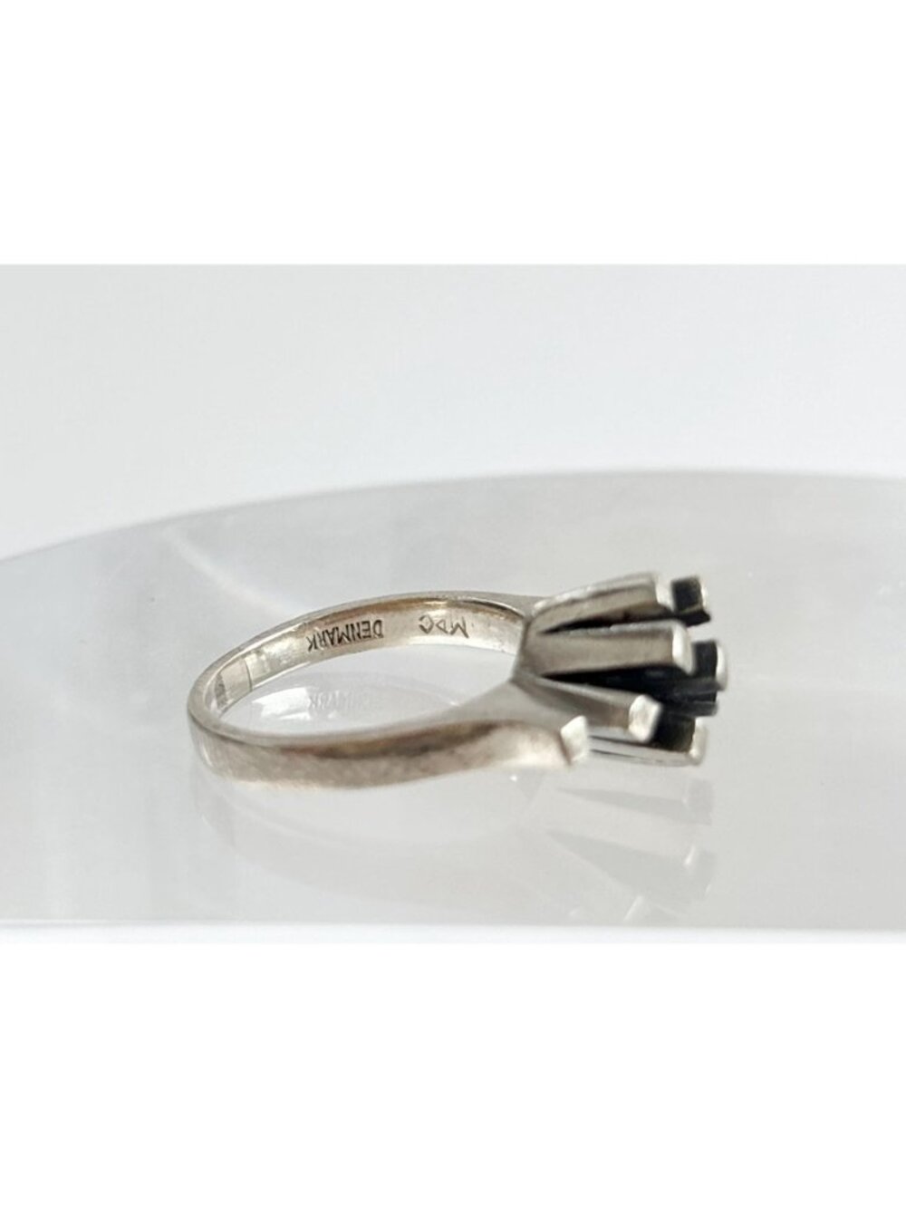 Brutalist Danish Made 1950's Classic Sterling Silver 925 Vintage Ring - sz 6 - Picture 8 of 16